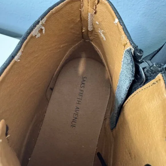 SAKS FIFTH AVENUE men's leather darrell boots size 10 - Picture 6 of 12